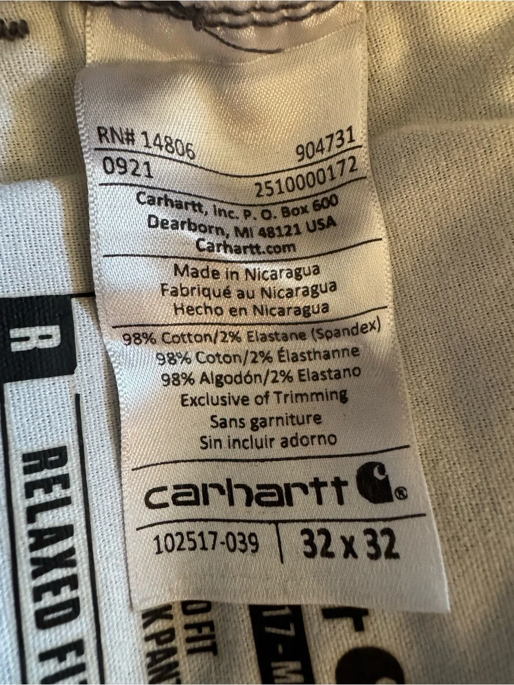 EUC Carhartt Men's Grey Rugged Flex Relaxed Fit Canvas 5-Pocket Work Pant 32x32